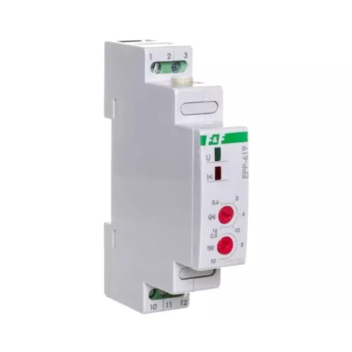Przekaźnik kontroli prądu 1-fazowy 0,6- 1P 0,5-10sek | F&F | EPP | EPP-619 1