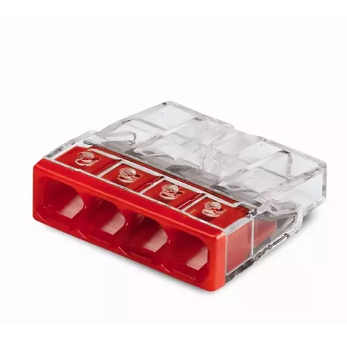 Szybkozłączka 4x 0,5-2,5mm2 transparentna/czerwona | 2273-204/995-020 1
