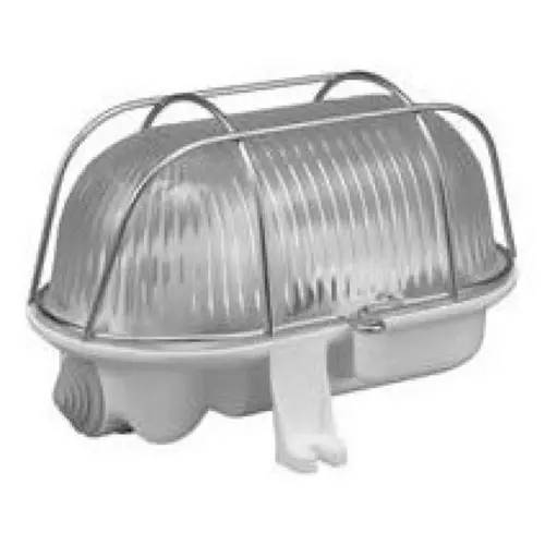 Oprawa kanałowa OWAL 60 E27 z siatką metalową IP44 biała | PAWBOL | D.3166 1