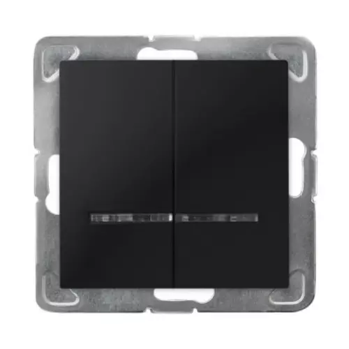 Łącznik dwugrupowy świecznikowy z podświetleniem niebieskim | ŁP-2YS/m/33 1