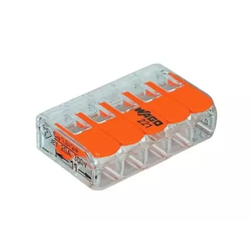 Szybkozłączka z dźwigniami zwalniającymi 5x0,2-4mm Wago 221-415 1