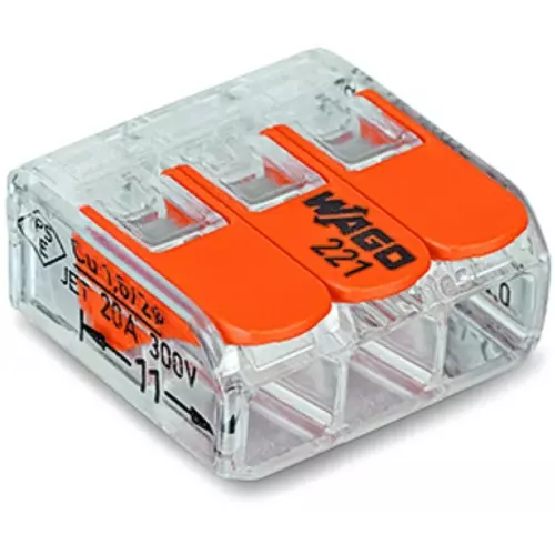 Szybkozłączka 3x0,2-4mm2 transparentna pomarańczowa | 221-413/995-012 1