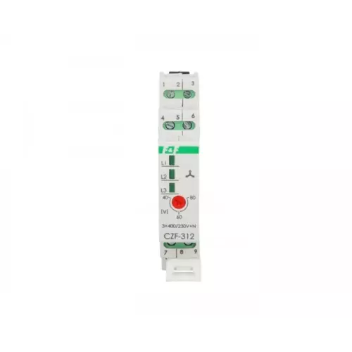 Przekaźnik zaniku i asymetrii faz 5A 1Z1R bez opóźnienia 0,2sek | CZF-312 1