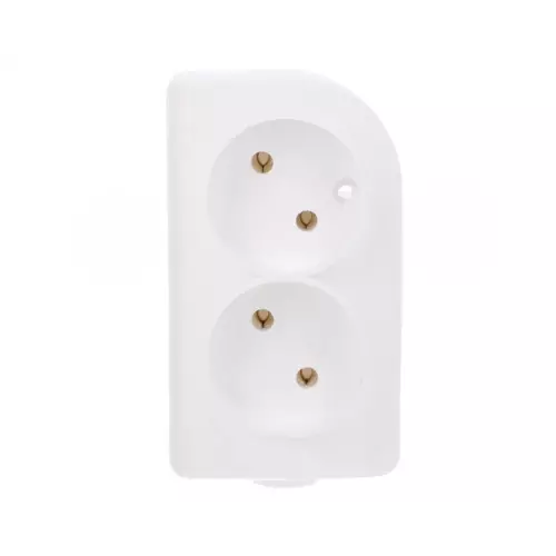 Rozgałęźnik do przedłużacza 2-gniazda b/u biały | PPHU ELGOTECH | GN-2 1