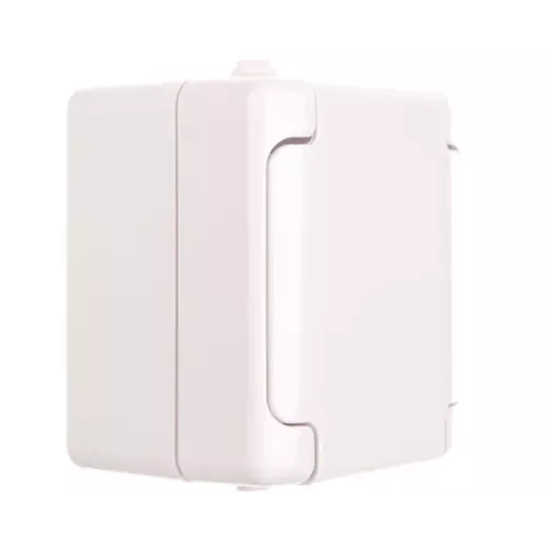 Gniazdo hermetyczne pojedyncze z/u IP54 z klapką białe | BRYZA | 180432 1