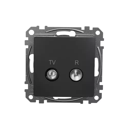 Gniazdo R/TV końcowe czarny antracyt | Schneider | SDD114471R (4dB) 1