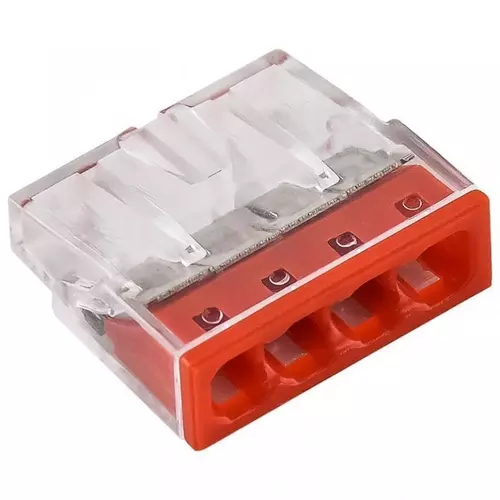 Szybkozłączka 2,5mm2, 4 styki czerwona | PAWBOL | E.4182T 1