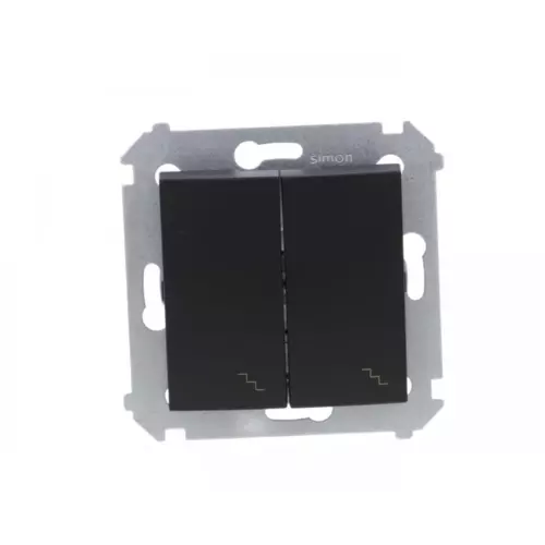 Łącznik schodowy podwójny 10AX 250V zaciski śrubowe czarny | DW6/2.01/49 1