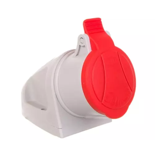 Gniazdo stałe 16A 5P 400V czerwone MINI GSM 16/5 IP44 | ELEKTROMET | 921860 1