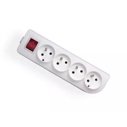 Rozgałęźnik do przedłużacza z wyłącznikiem 4-gniazda z/u biały | GN-40W 1