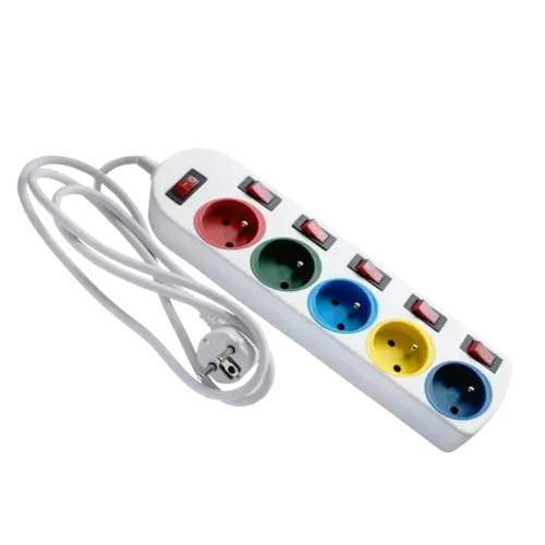 Przedłużacz z wyłącznikami 5-gniazd z/u, 1,5m biały Elgotech EPS-501,5W6 1