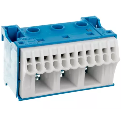 Blok samozacisków 63A QC niebieski 14 przyłączy 33x60x34mm | KN | KN14N 1