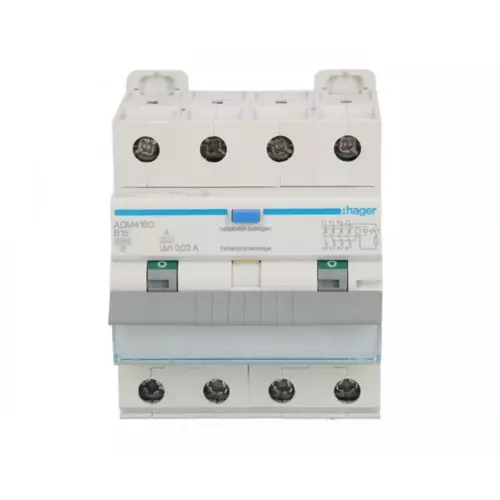 Wyłącznik różnicowo-nadprądowy 4P B16A 0,03A Typ A 6kA | RCBO | ADM416C 1