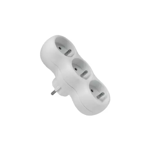 Rozgałęźnik 3-krotny z uziemieniem biały Elgotech R-30CA 1