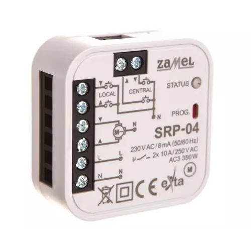 Sterownik rolet dopuszkowy przewodowy 10A 230V 350W SRP-04 | EXT10000225 1