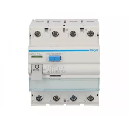 Wyłącznik różnicowoprądowy 3P+N 40A 0,03A 6KA typ A | HAGER POLO | CDA440J 1